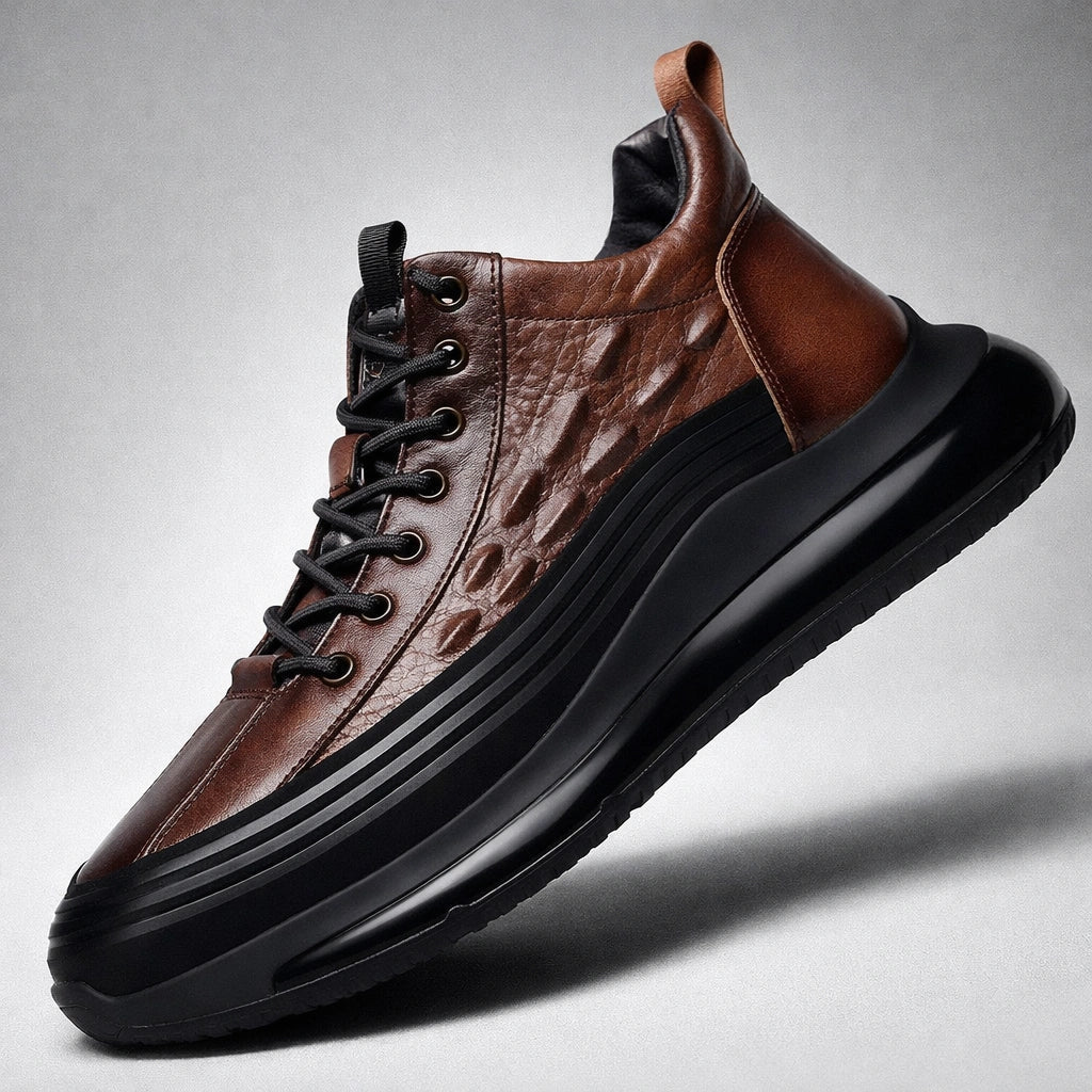 Prima Scelta | Scarpe casual da uomo con stampa coccodrillo e cuscinetto d’aria (stile italiano)