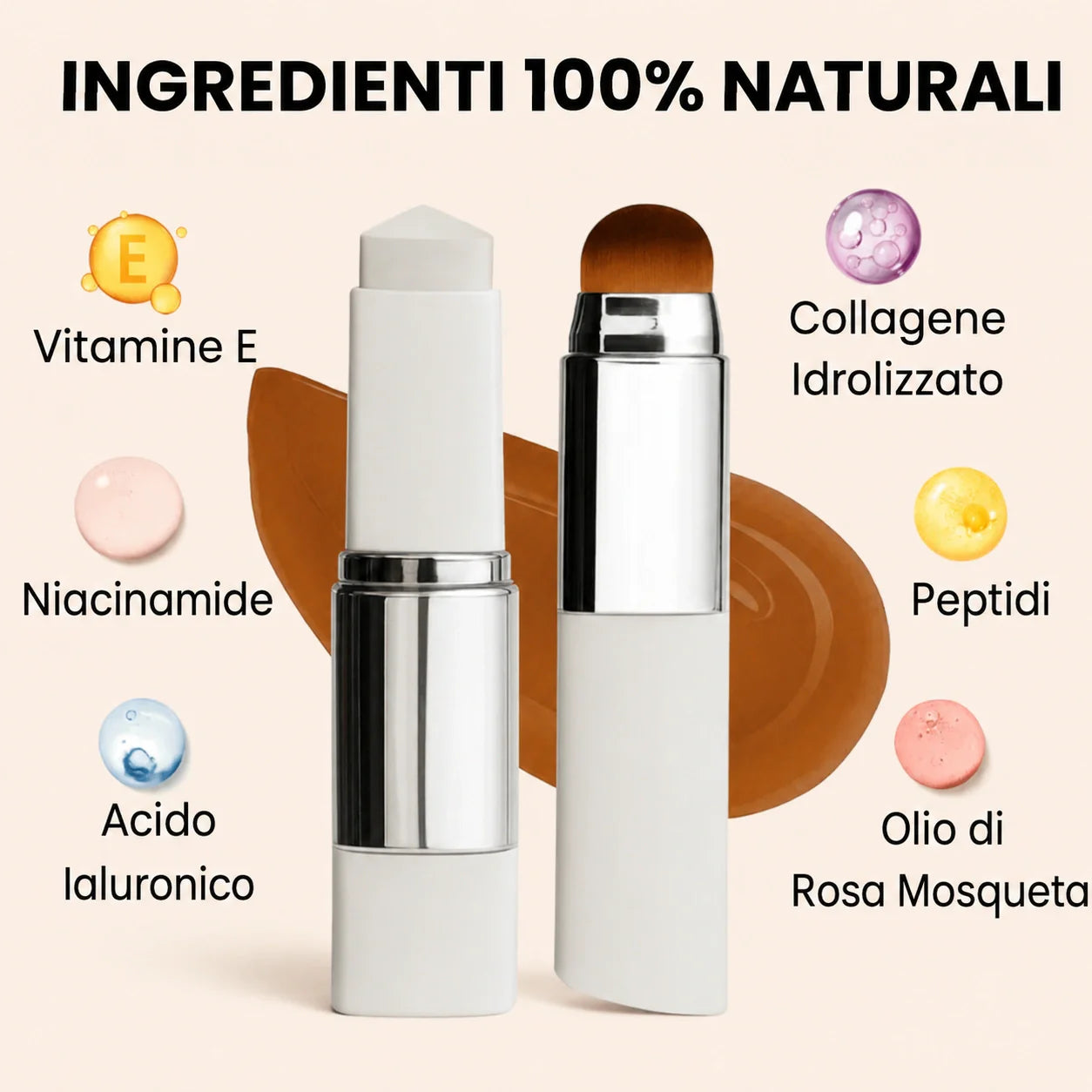 Prima Scelta | Fondotinta intelligente – Pennello integrato e pigmenti adattivi – SkinMatch™