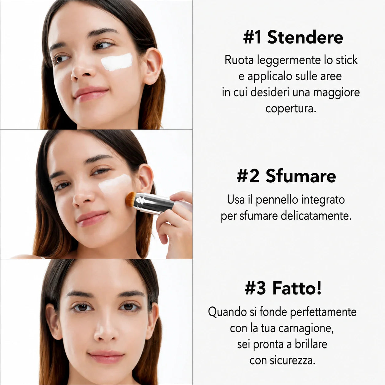 Prima Scelta | Fondotinta intelligente – Pennello integrato e pigmenti adattivi – SkinMatch™