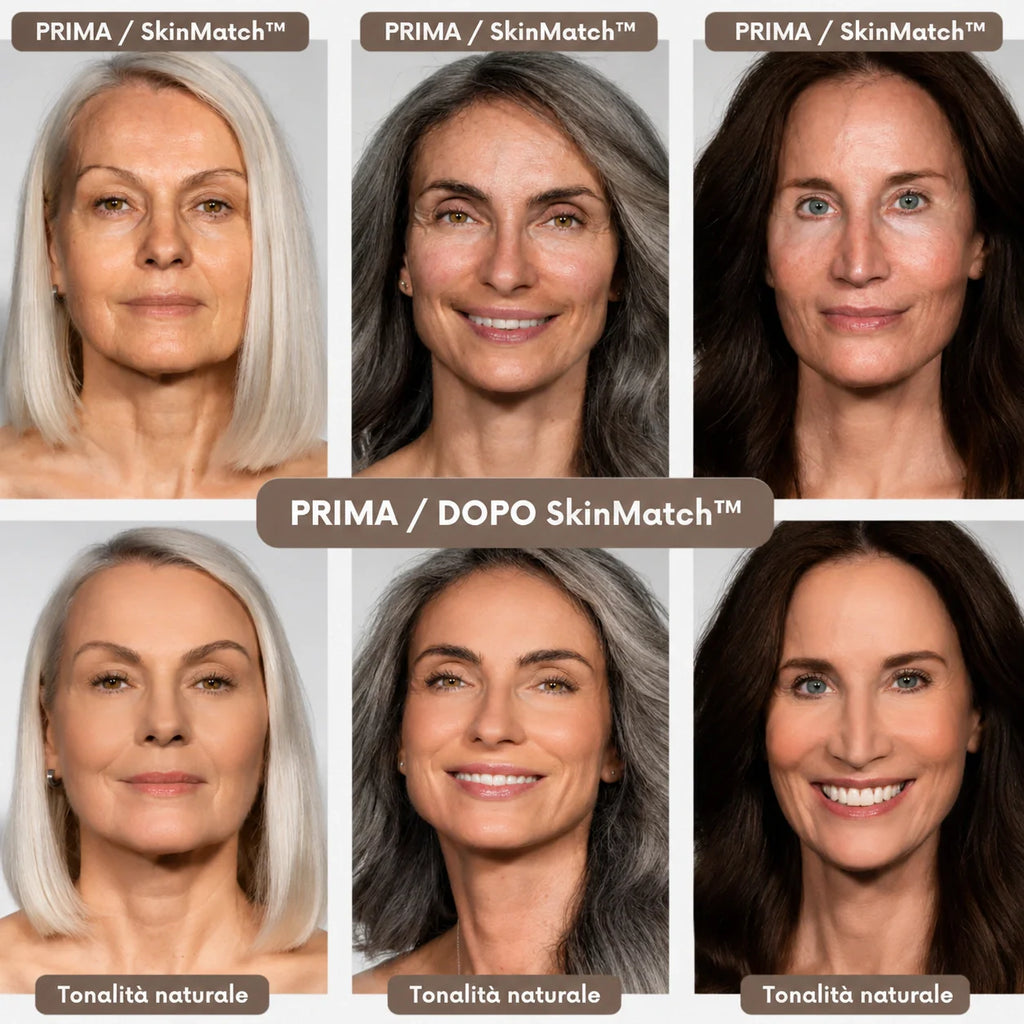Prima Scelta | Fondotinta intelligente – Pennello integrato e pigmenti adattivi – SkinMatch™
