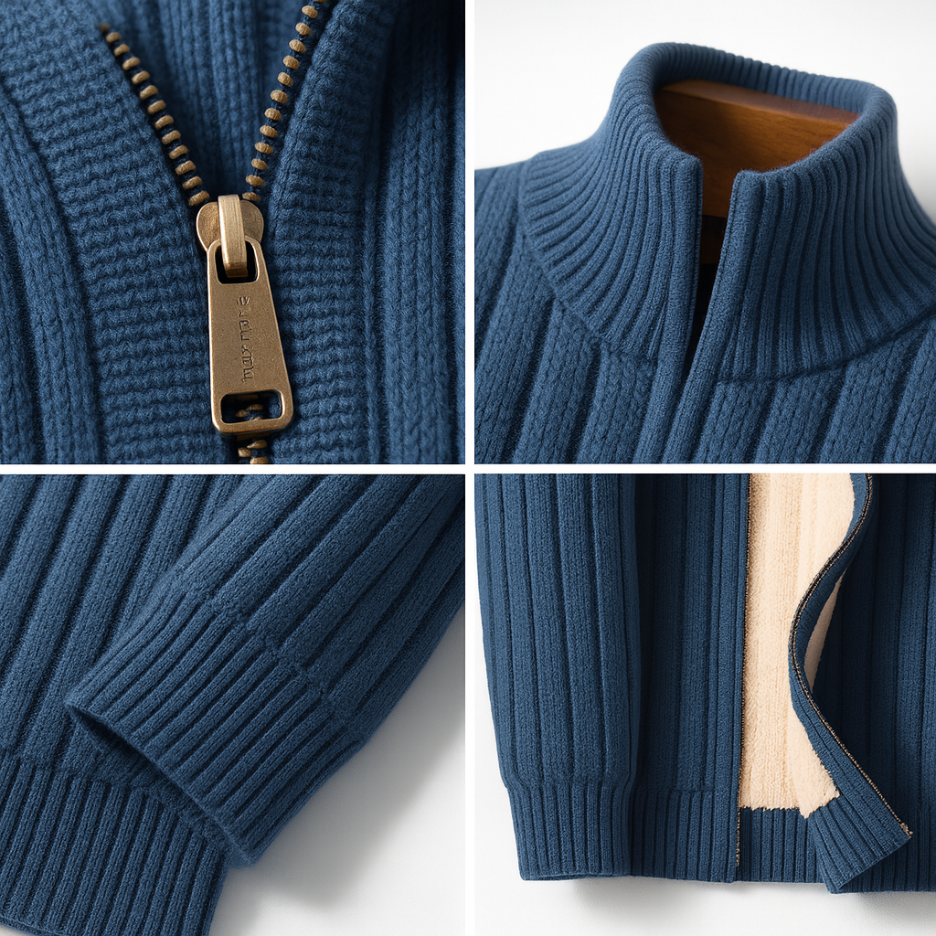 Prima Scelta | Elegante giacca classica con cerniera – RibbedWarm™