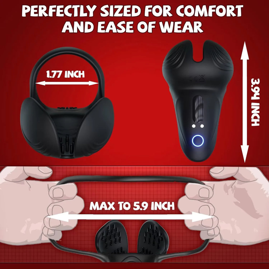 Wireless Vibrating Cock Ring Male Remote Control Penis Ring Ejaculation Delay Testicle Stimulator Adult Sex Toy for Men Couple
