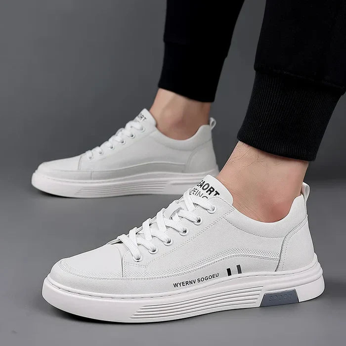 Sneaker Casual in Vera Pelle | Modello Flat Sport