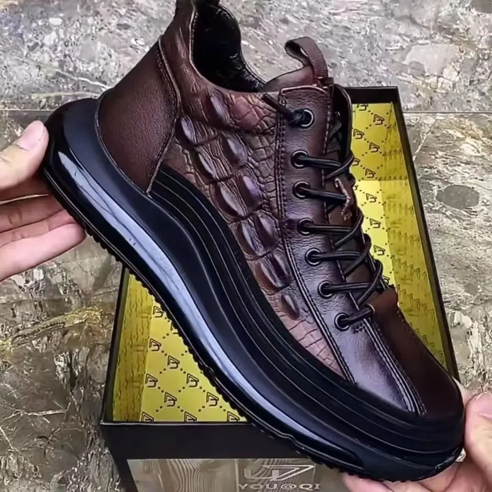 Prima Scelta | Scarpe casual da uomo con stampa coccodrillo e cuscinetto d’aria (stile italiano)