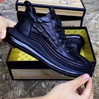 Prima Scelta | Scarpe casual da uomo con stampa coccodrillo e cuscinetto d’aria (stile italiano)