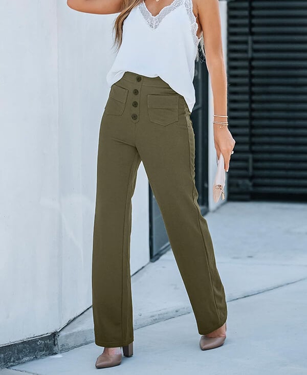 🔥50% de Sconto🔥 Alta Elasticità | Pantaloni casual a gamba dritta a vita alta